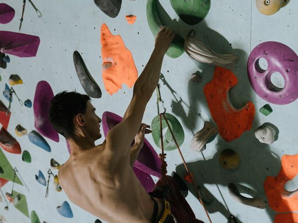 Upward reaching pose, conveying a sense of energy.